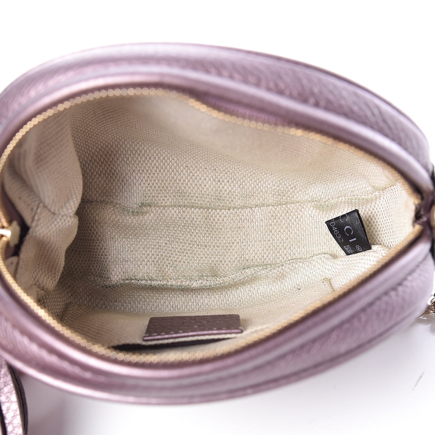 Metallic Pebbled Calfskin Mini Soho Chain Bag Purple