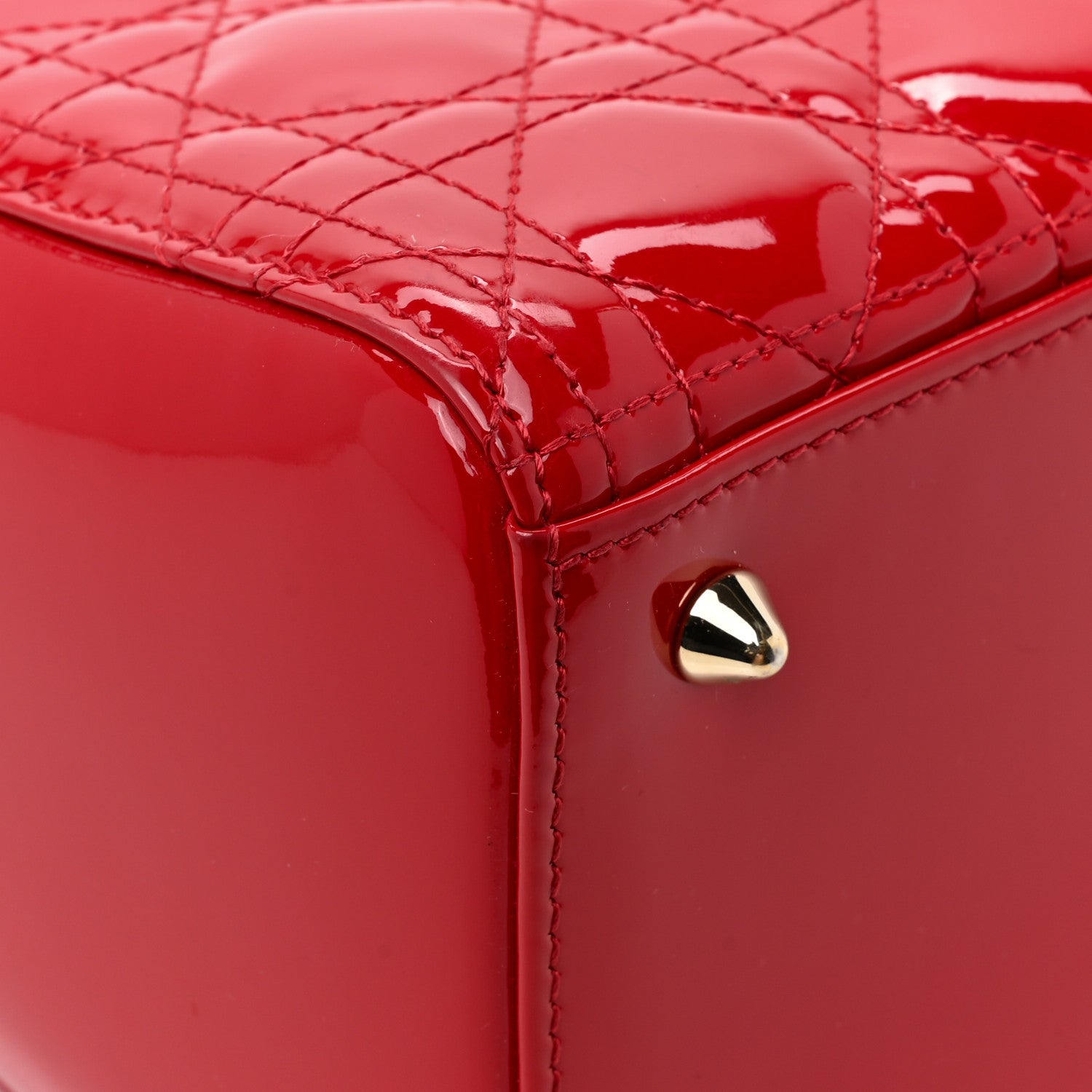 Christian Dior Patent Cannage Medium Lady Dior Red 10 of 11