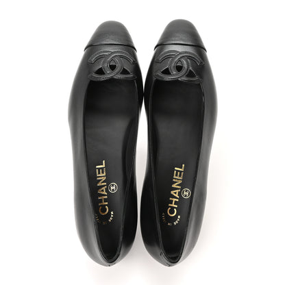 Chanel Goatskin CC Ballet Flats 38 Black 2 of 10