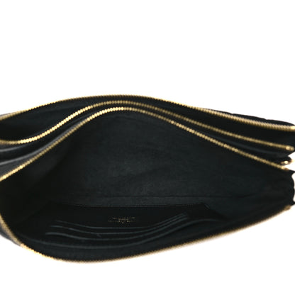 Louis Vuitton Empreinte Double Zip Pochette Black 5 of 9