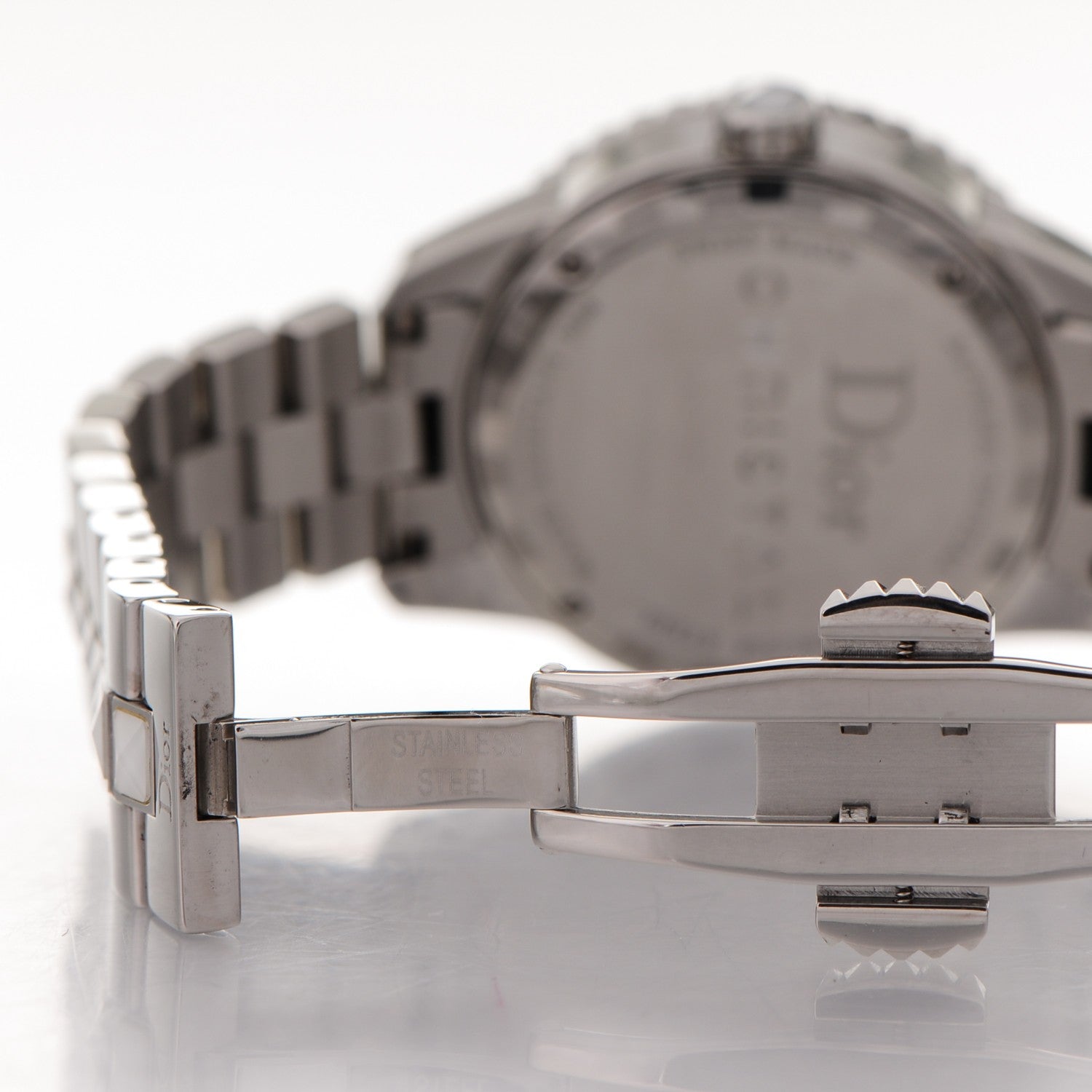 Christian Dior Stainless Steel Diamond Sapphire 33mm Christal Quartz Watch White 7 of 9