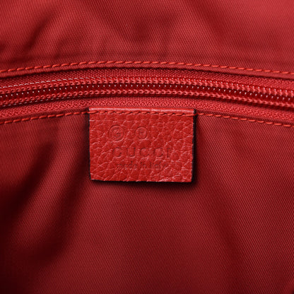 Gucci Nylon Monogram Double Buckle Flap Messenger Bag Vibrant Red 8 of 10