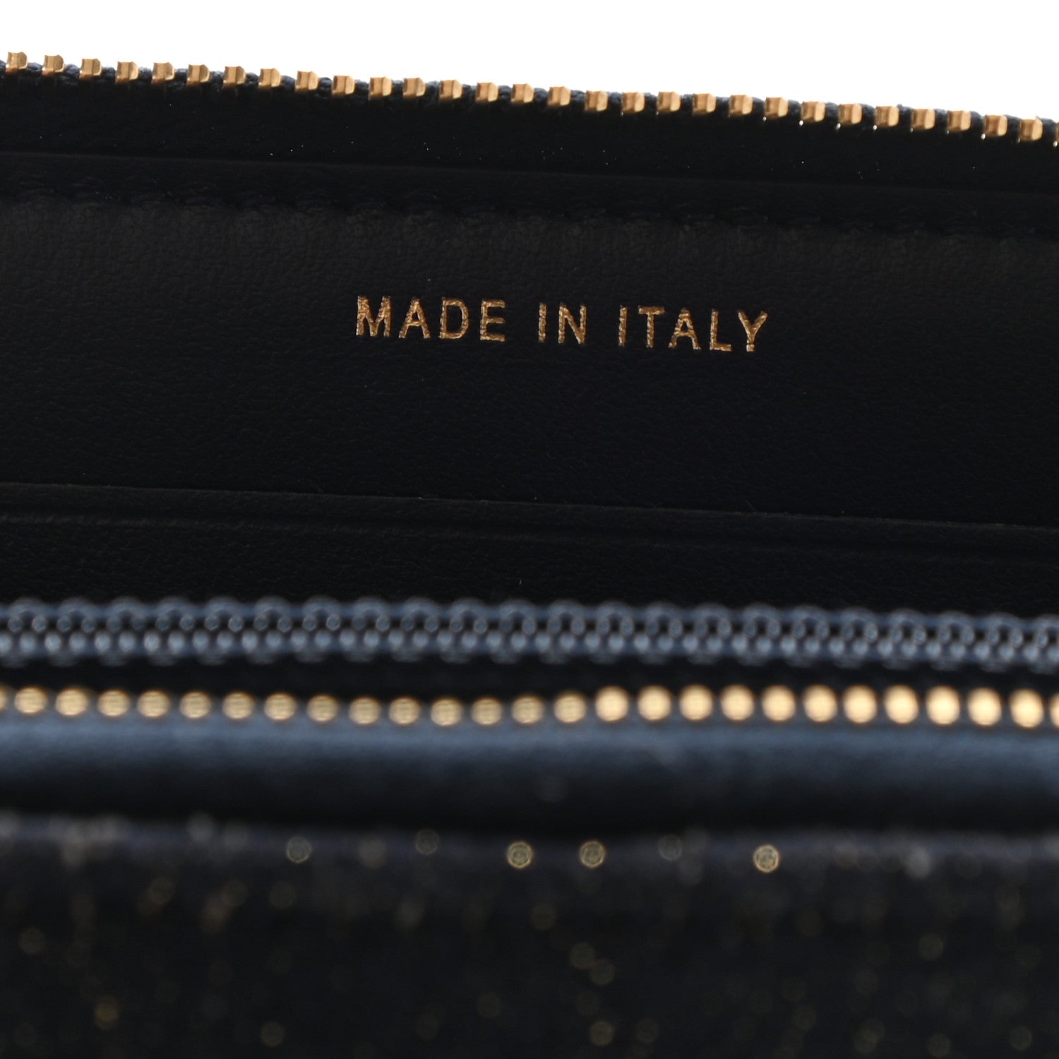 Chanel Lurex Canvas Medium Deauville Zip Around Wallet Navy Blue Gold 8 of 9