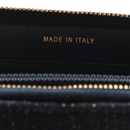 Chanel Lurex Canvas Medium Deauville Zip Around Wallet Navy Blue Gold 8 of 9
