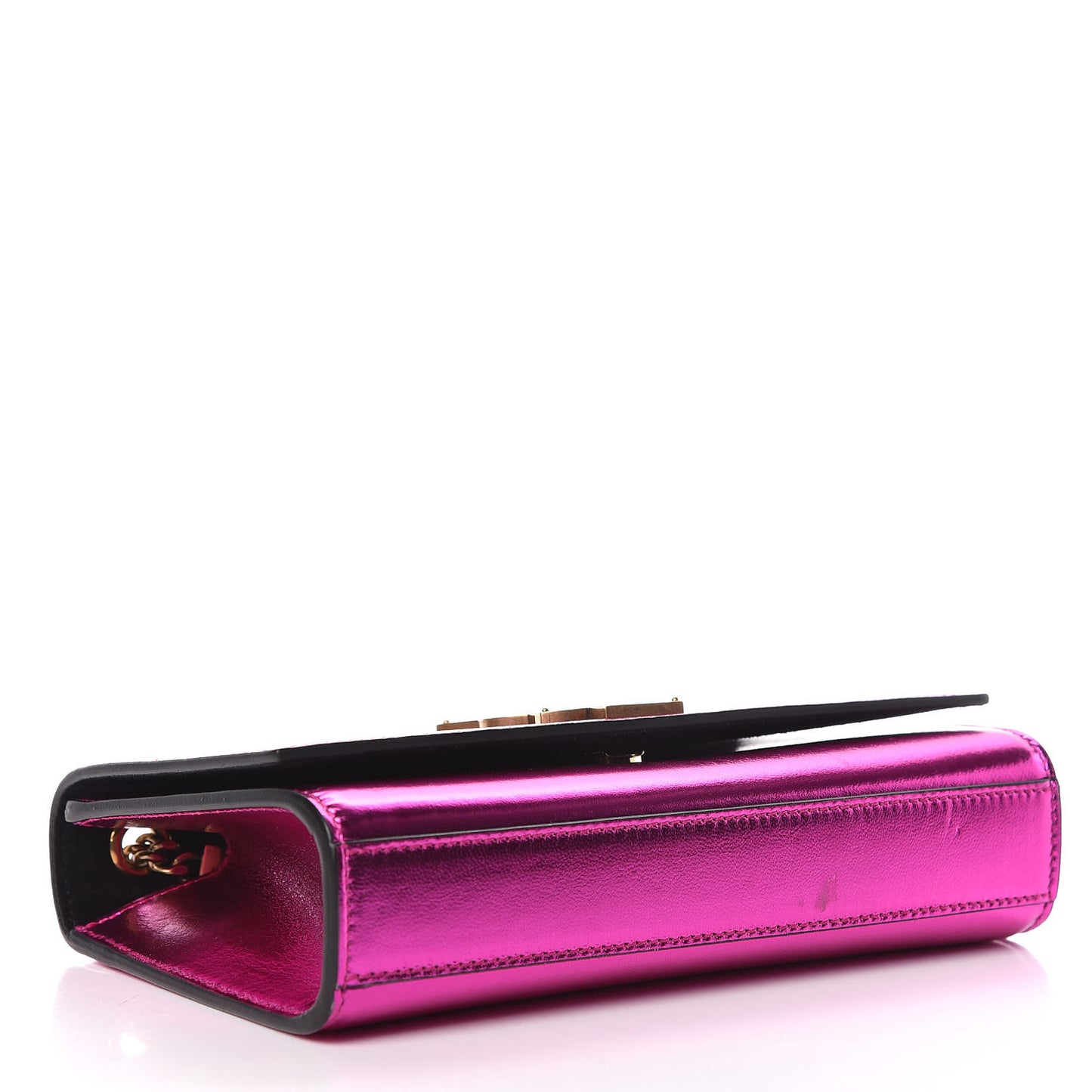 Metallic Calfskin Small Classic Monogram Kate Satchel Magenta