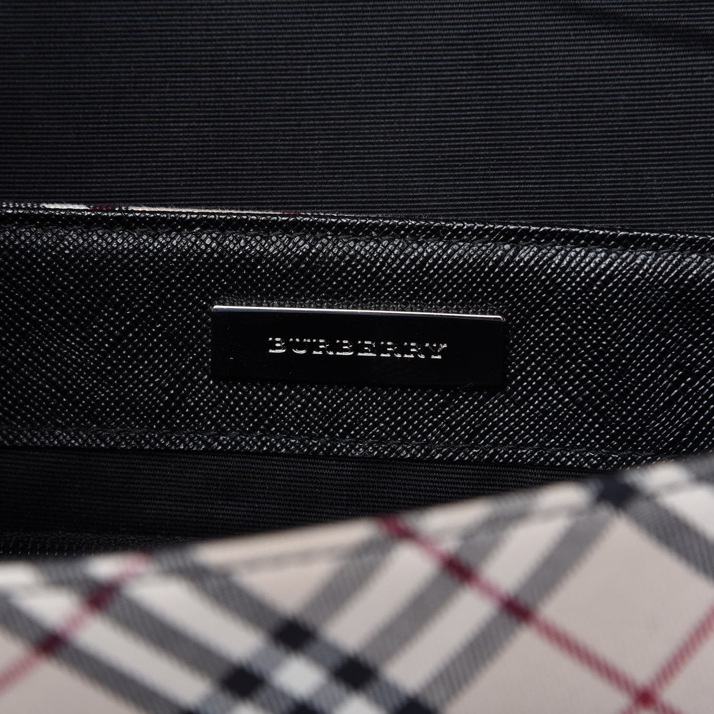 Calfskin Nova Check Shoulder Bag Black