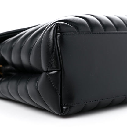 Saint Laurent Calfskin Y Quilted Monogram Medium Loulou Chain Satchel Black 9 of 11
