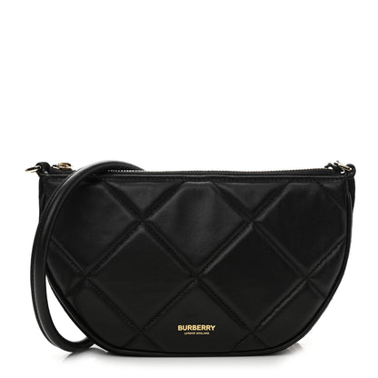 Burberry Smooth Calfskin Argyle Quilted Olympia Pouch Black 3 of 11