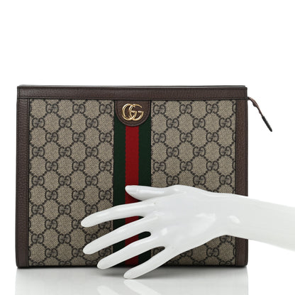 Gucci GG Supreme Monogram Web Ophidia Pouch Brown 2 of 9