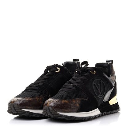 Louis Vuitton Suede Monogram Run Away Sneakers 35 Black 3 of 10