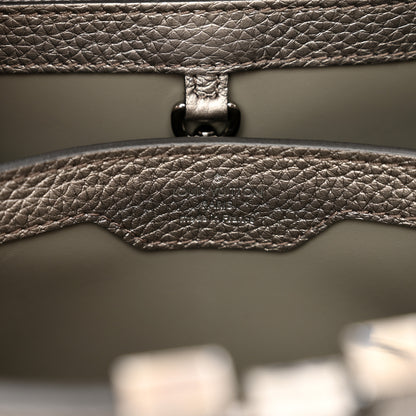 Louis Vuitton Metallic Calfskin Capucines BB Etain 7 of 9