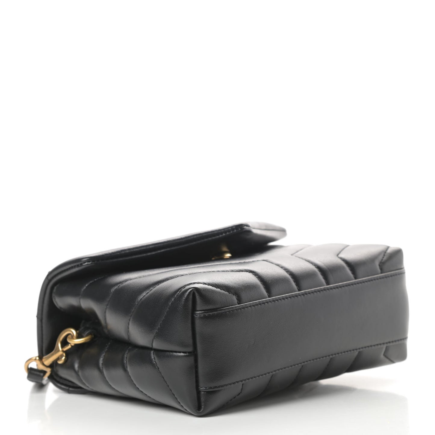 Calfskin Y Quilted Monogram Toy Loulou Crossbody Bag Black