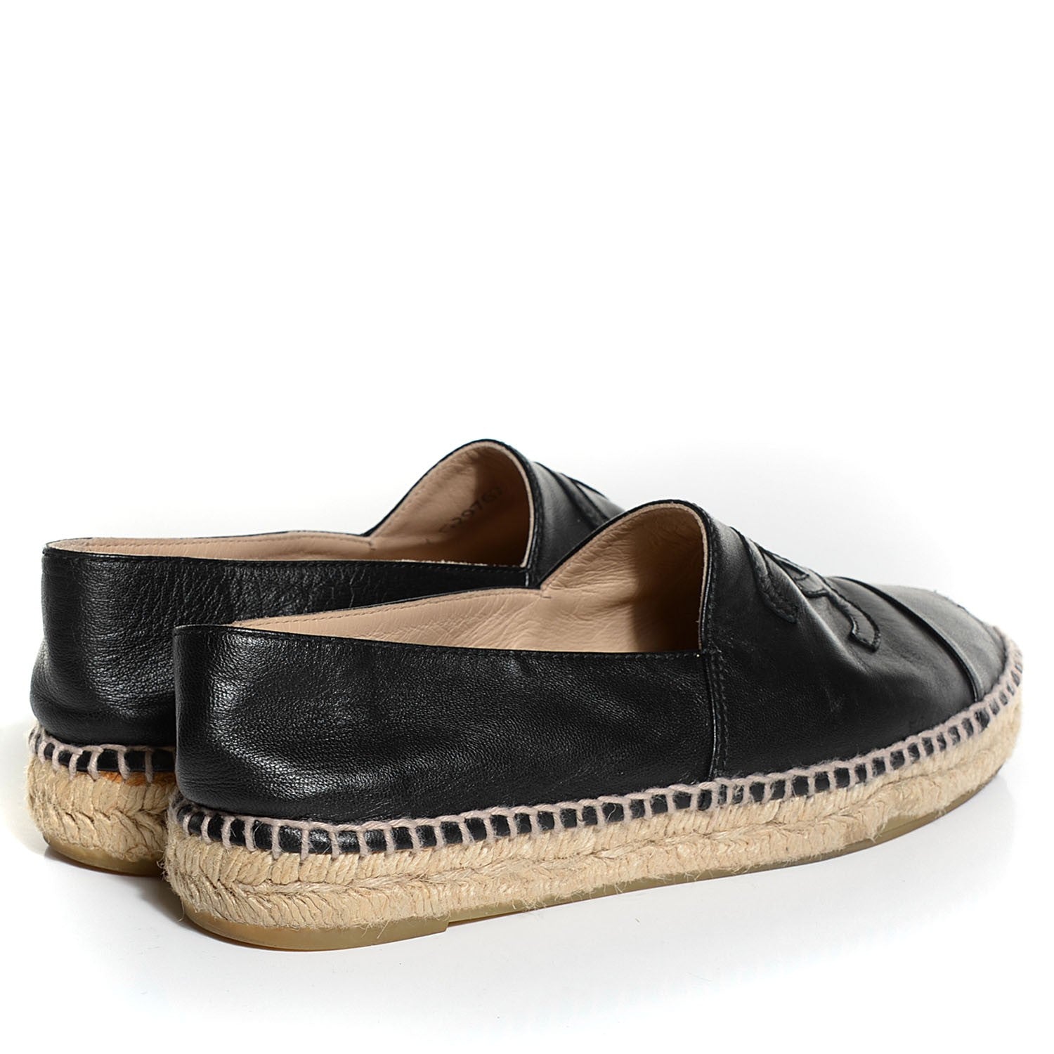 Chanel Lambskin CC Espadrilles 37 Black 4 of 8