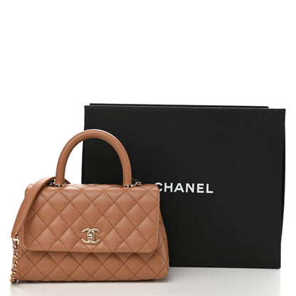 Chanel Caviar Quilted Mini Coco Handle Flap Brown 18 of 20