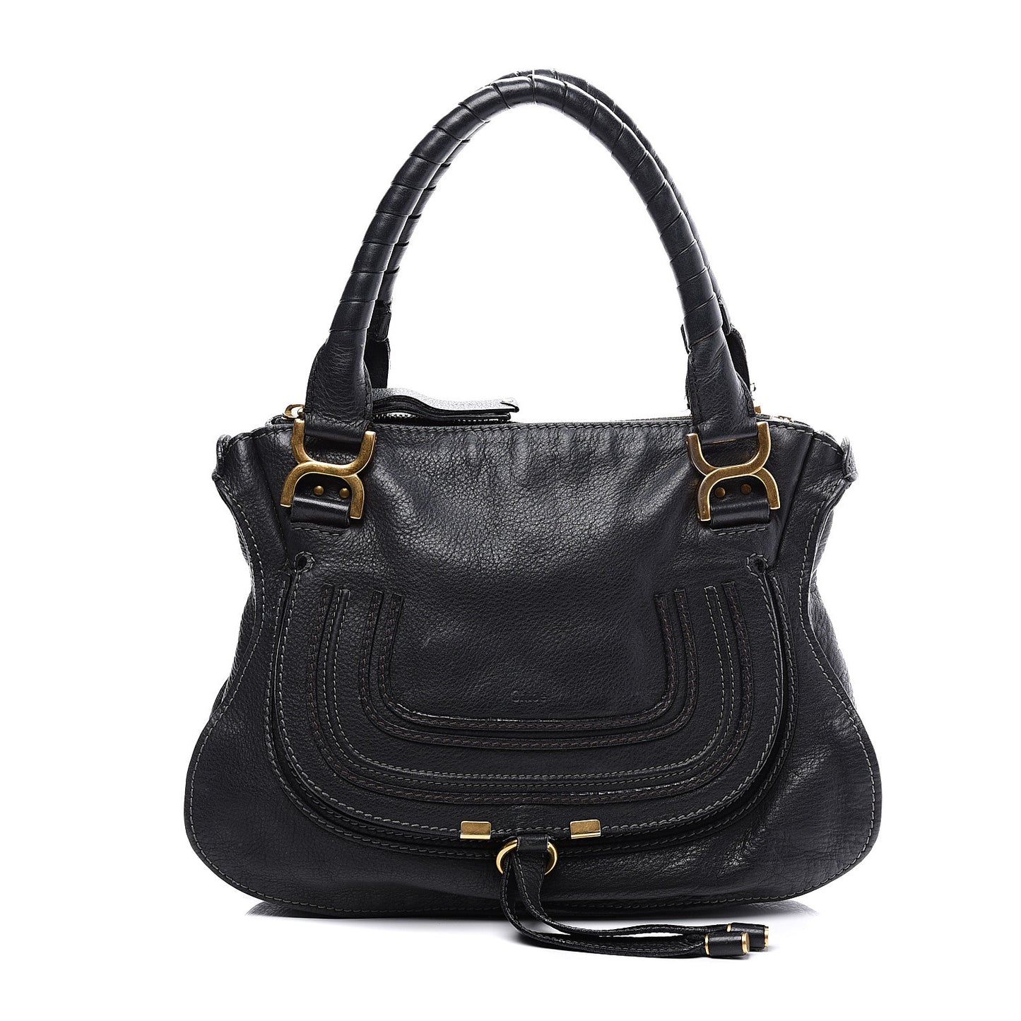 Calfskin Medium Marcie Satchel Black