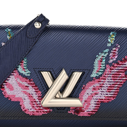 Louis Vuitton Epi Sequins Flame Twist Chain Wallet Blue Nuit 7 of 9
