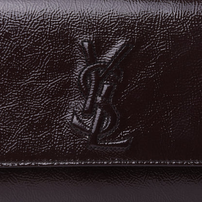 Saint Laurent Textured Patent Calfskin Monogram Large Belle De Jour Clutch Dark Brown 7 of 10