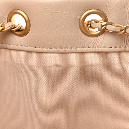 Chanel CHANELCrumpled Calfskin Coco Pleats Small Drawstring Bag Beige 12 of 13
