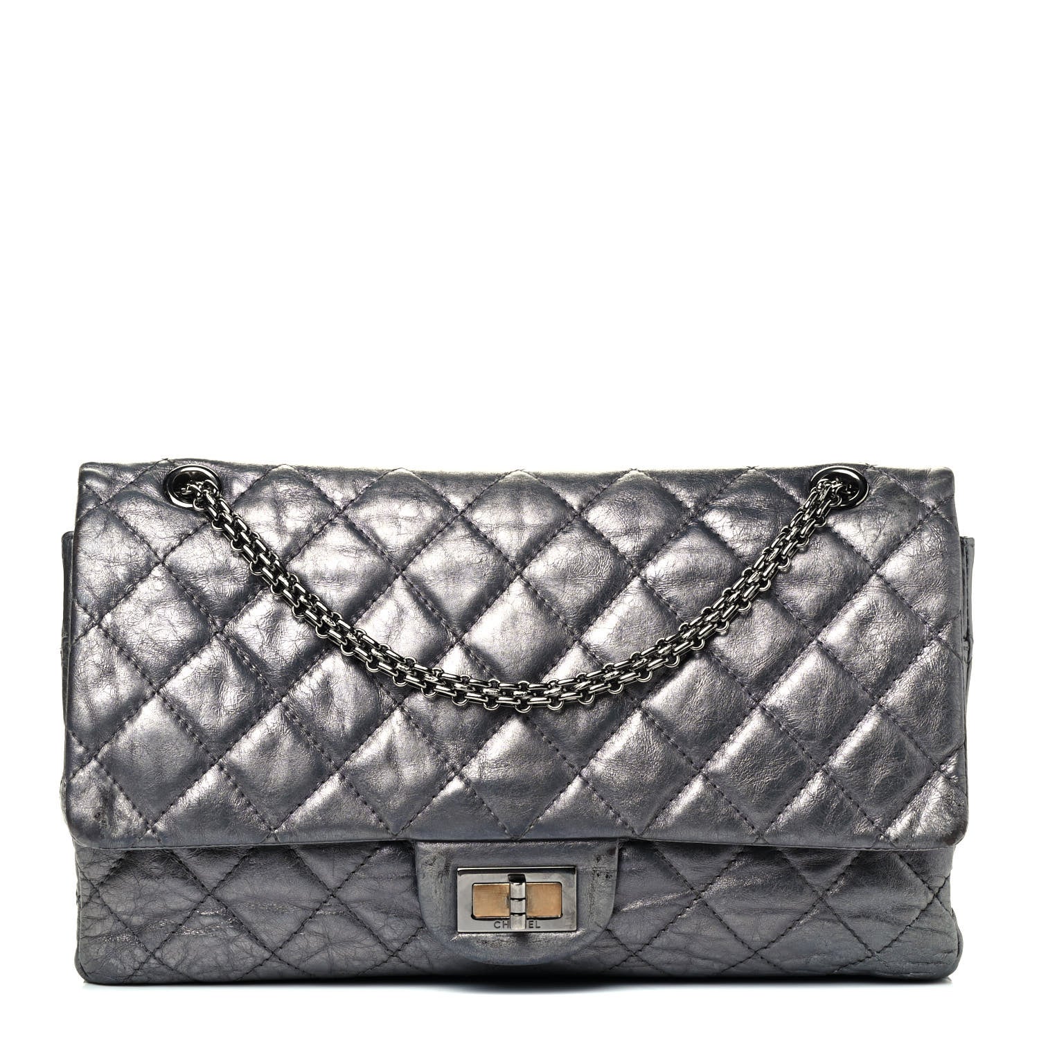Chanel Metallic Aged Calfskin Quilted 2.55 Reissue 227 Flap Dark Silver 1 of 4