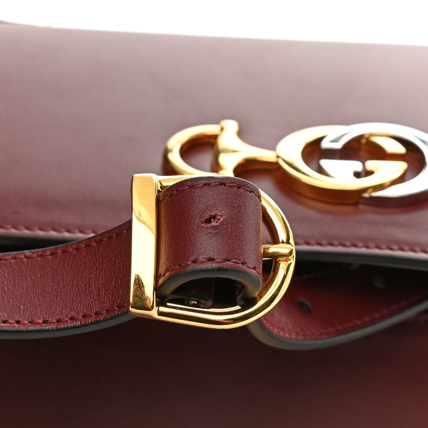 Gucci Smooth Calfskin Small Zumi Shoulder Bag Vintage Bordeaux 11 of 11