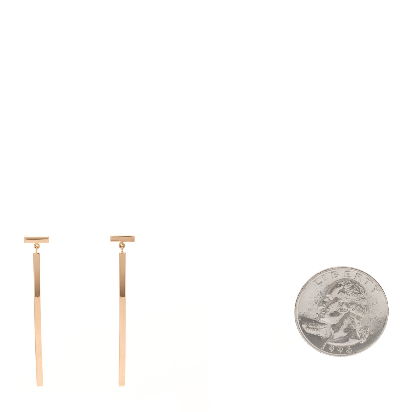 18K Rose Gold T Bar Earrings