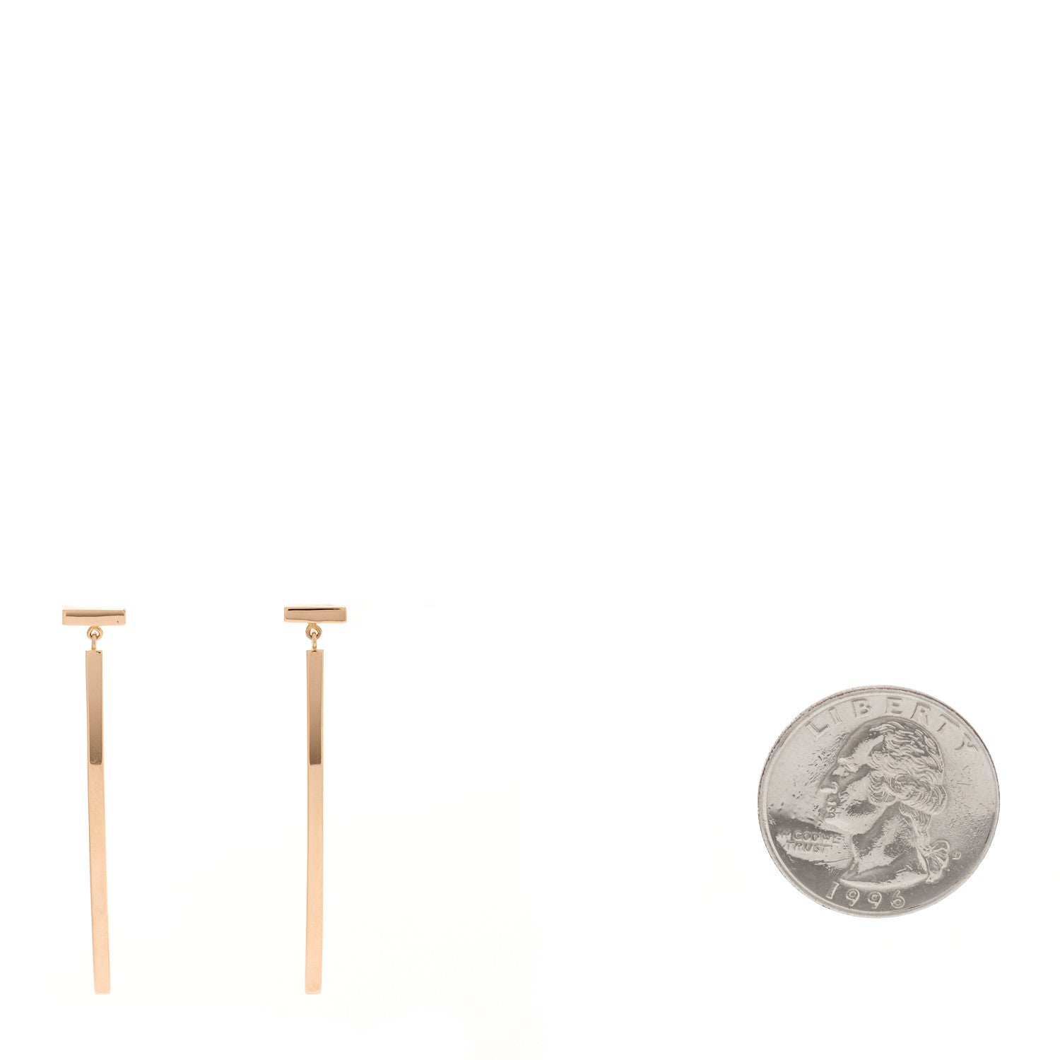 Tiffany 18K Rose Gold T Bar Earrings 2 of 5
