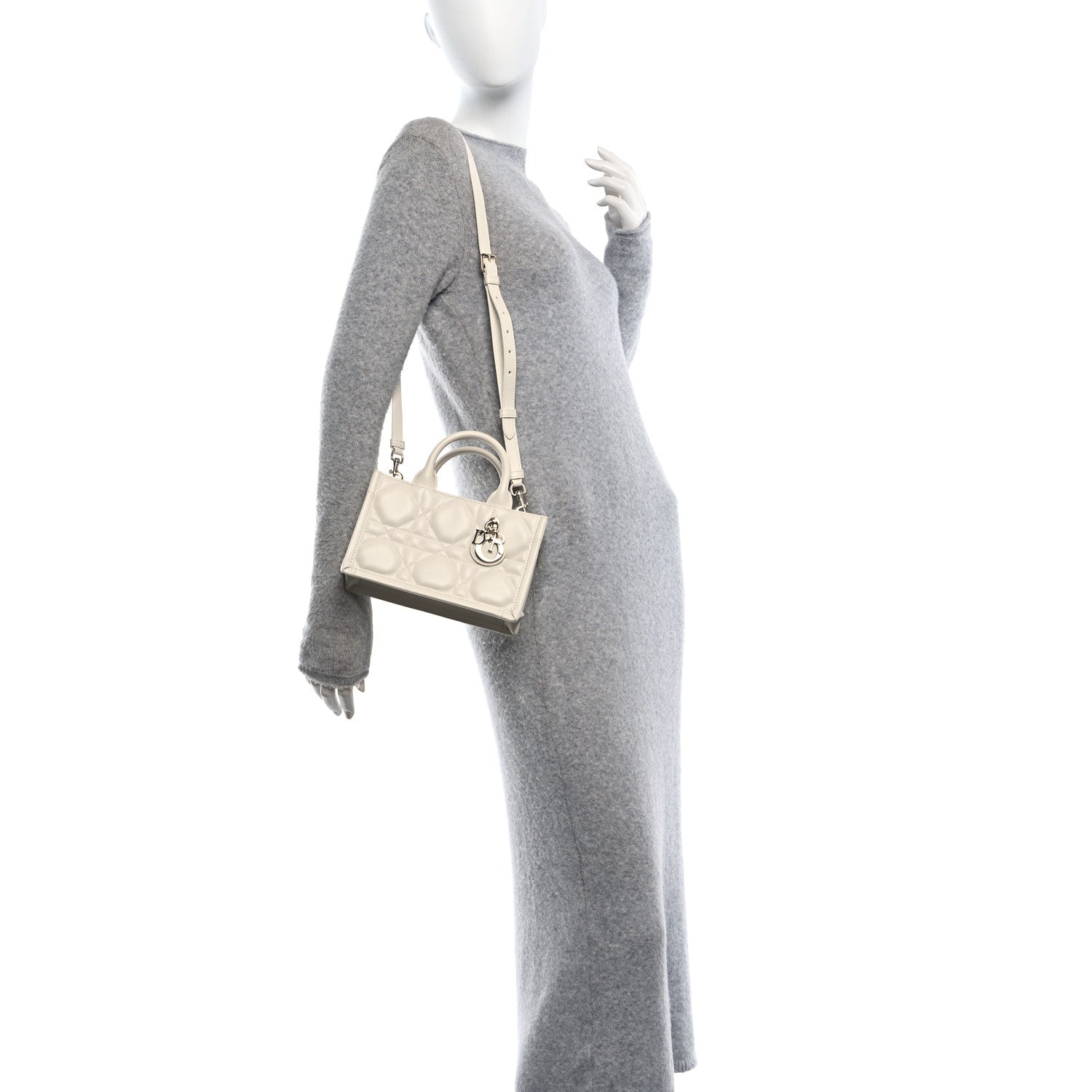 Christian Dior Calfksin Macrocannage Mini Book Tote White 2 of 12