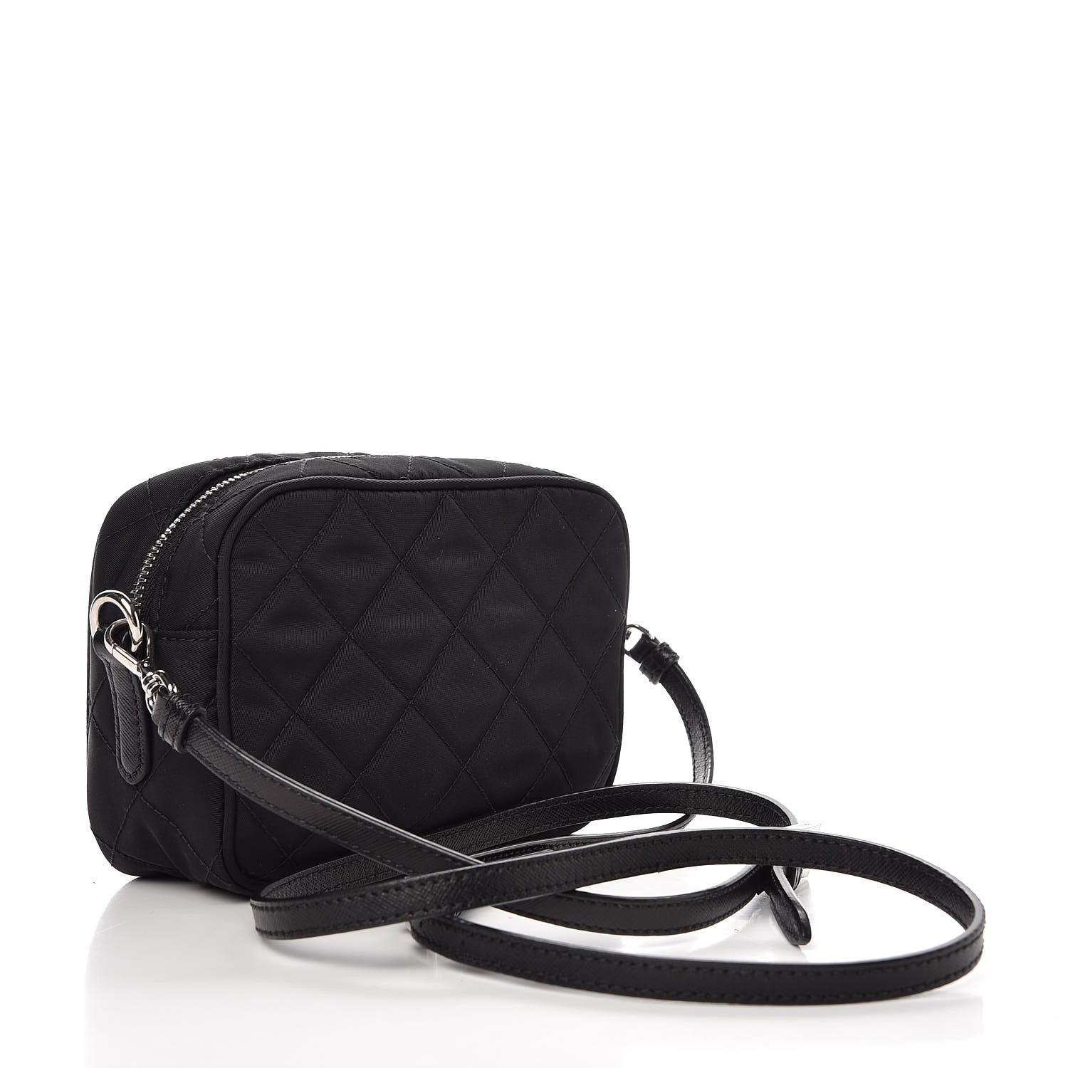 Prada Nylon Tessuto Impuntu Quilted Crossbody Bag Black 2 of 9