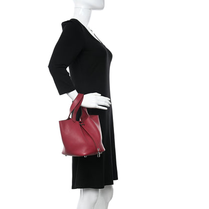 Hermes Taurillon Clemence Picotin Lock 18 PM Rubis 2 of 16