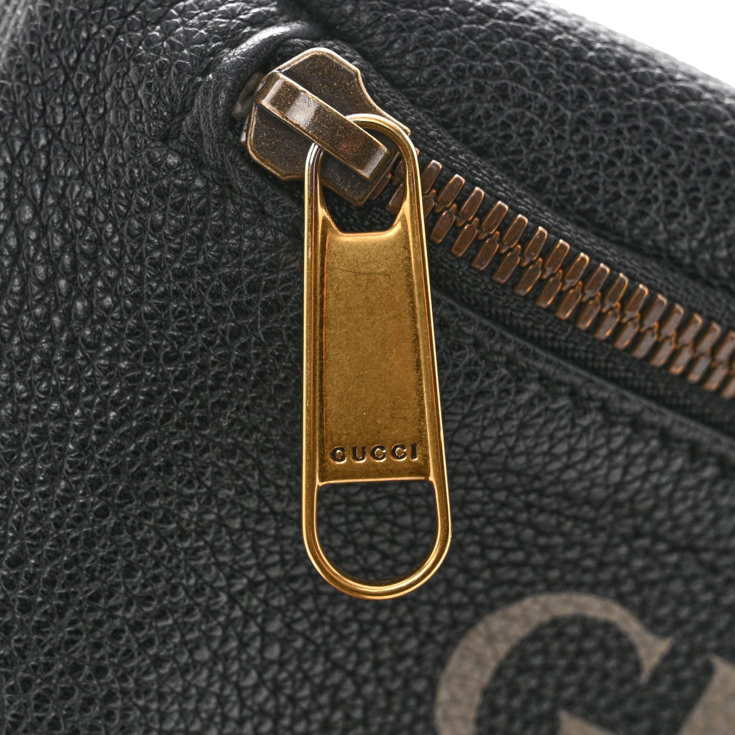 Gucci Grained Calfskin Logo Belt Bag Black 11 of 12