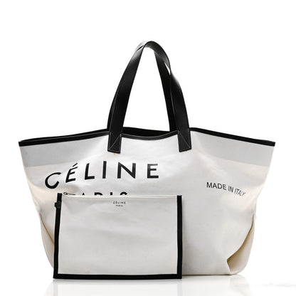 Celine Textile Medium Made In Tote White Black 3 of 10