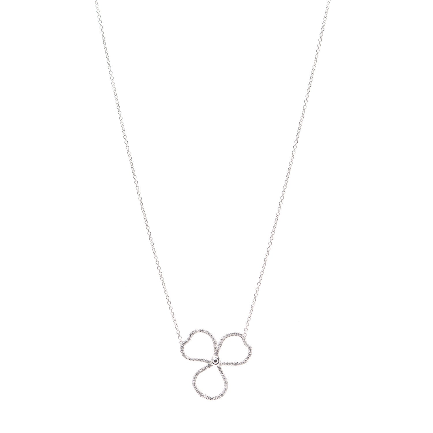Tiffany Platinum Diamond Large Paper Flowers Pendant Necklace 1 of 6