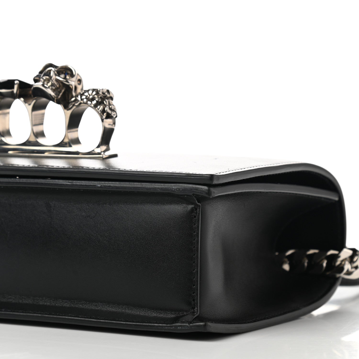 Alexander McQueen Calfskin Knuckle Shoulder Bag Black 10 of 10