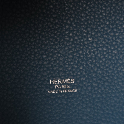 Hermes Taurillon Clemence Picotin 22 MM Blue Jean 8 of 9