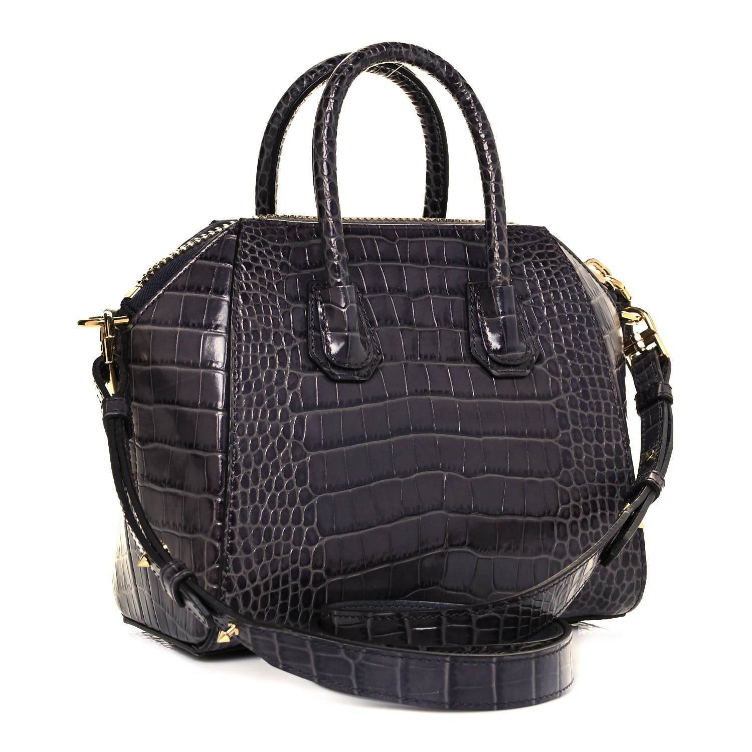 Givenchy Calfskin Crocodile Embossed Mini Antigona Storm Grey 3 of 14