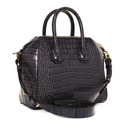Givenchy Calfskin Crocodile Embossed Mini Antigona Storm Grey 3 of 14