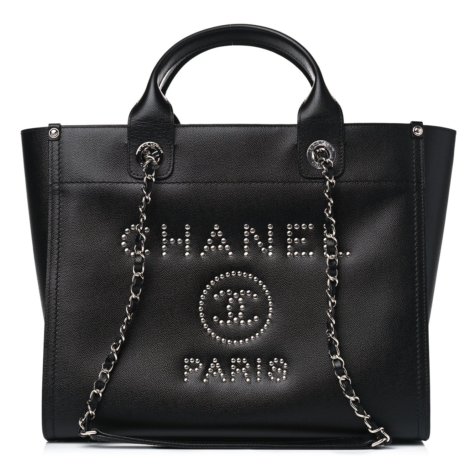 Chanel Caviar Small Studded Deauville Tote Black 1 of 4