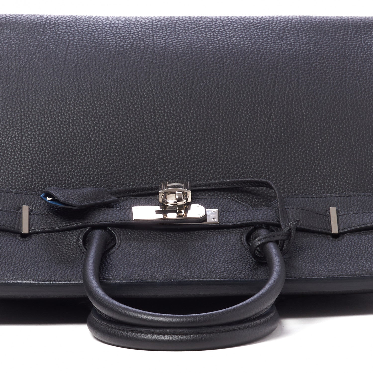 Hermes Togo Verso Birkin 35 Black Bleu Agate 8 of 31