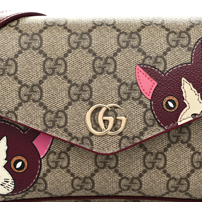 Gucci GG Supreme Monogram Cat Print Mini Shoulder Bag Beige Ebony Rosso Ancora 8 of 10