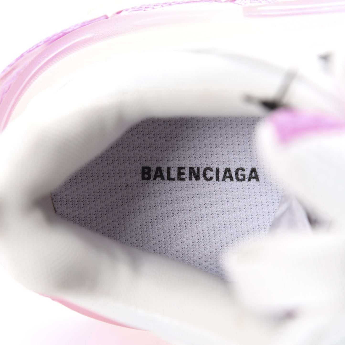 Fabric Mesh Clear Sole Womens Triple S Sneakers 40 White Pink
