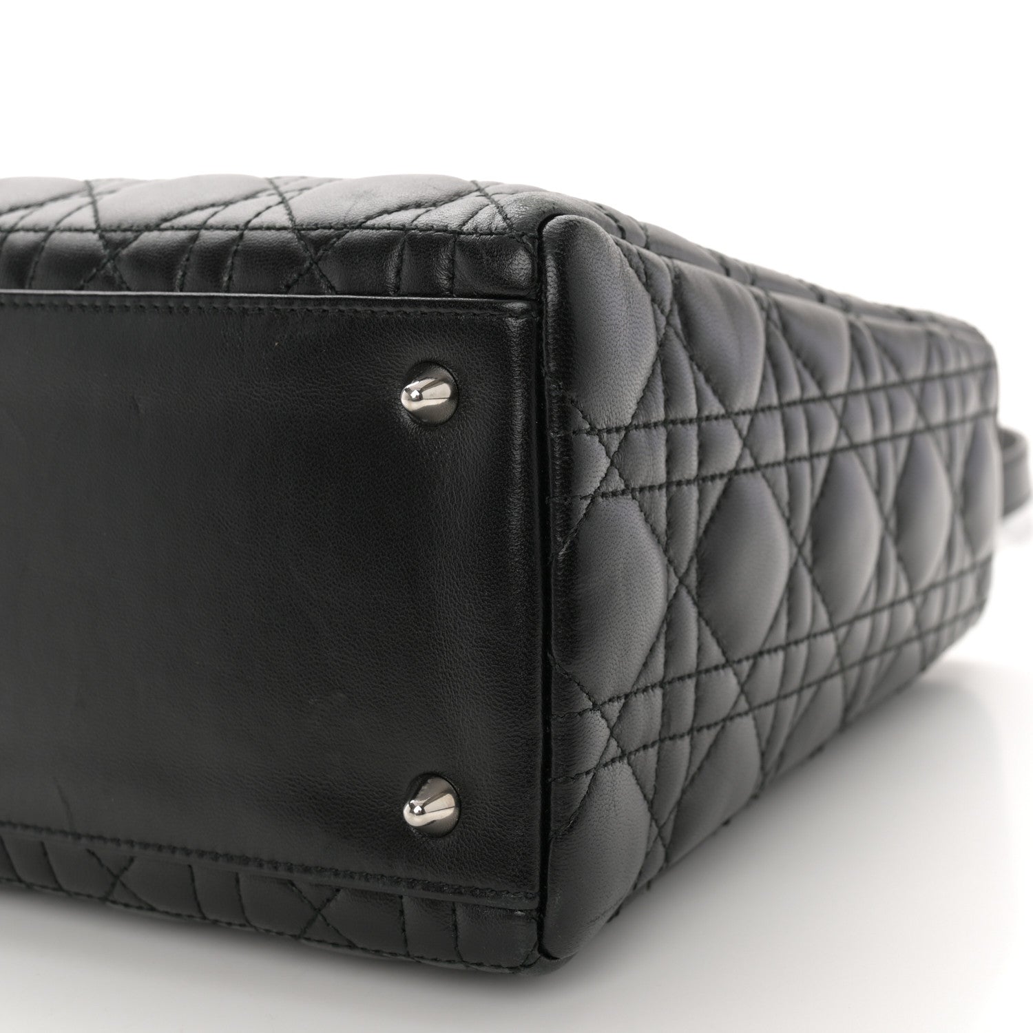 Christian Dior Lambskin Cannage Medium Lady Dior Black 10 of 11