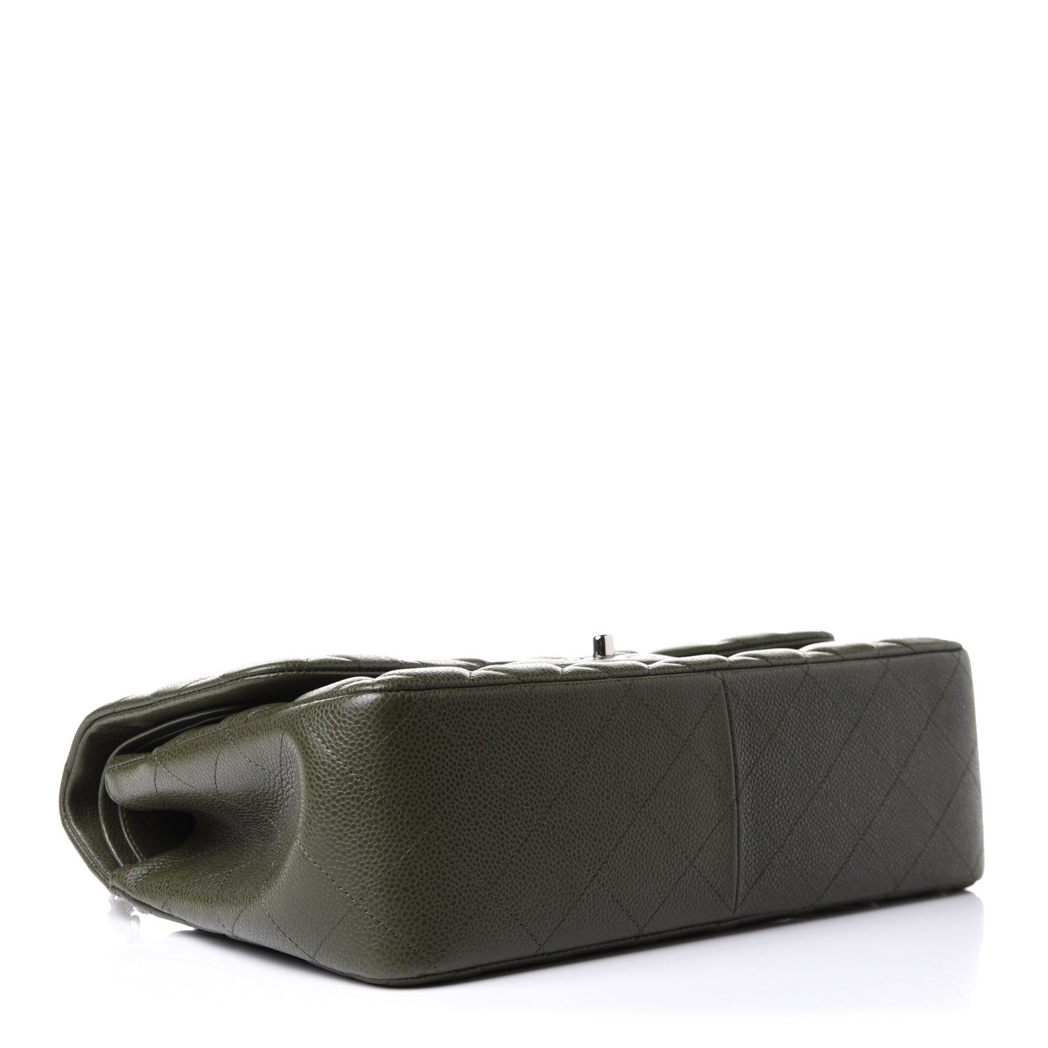 Chanel Caviar Quilted Jumbo Double Flap Dark Green 4 of 11