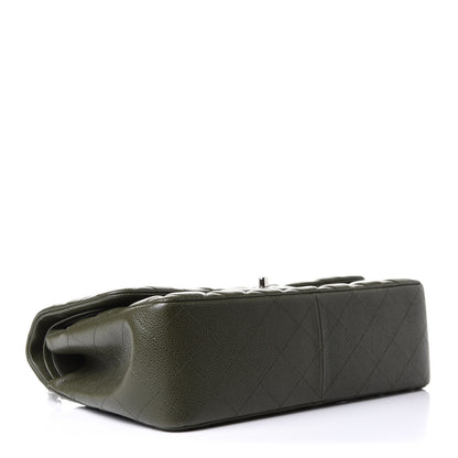 Chanel Caviar Quilted Jumbo Double Flap Dark Green 4 of 11