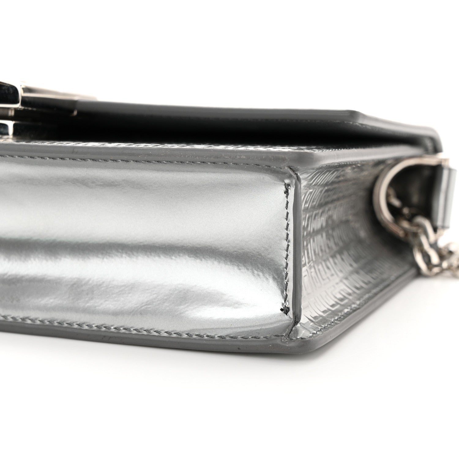 Givenchy Metallic Calfskin 4G Embossed Small 4G Crossbody Silver 10 of 10
