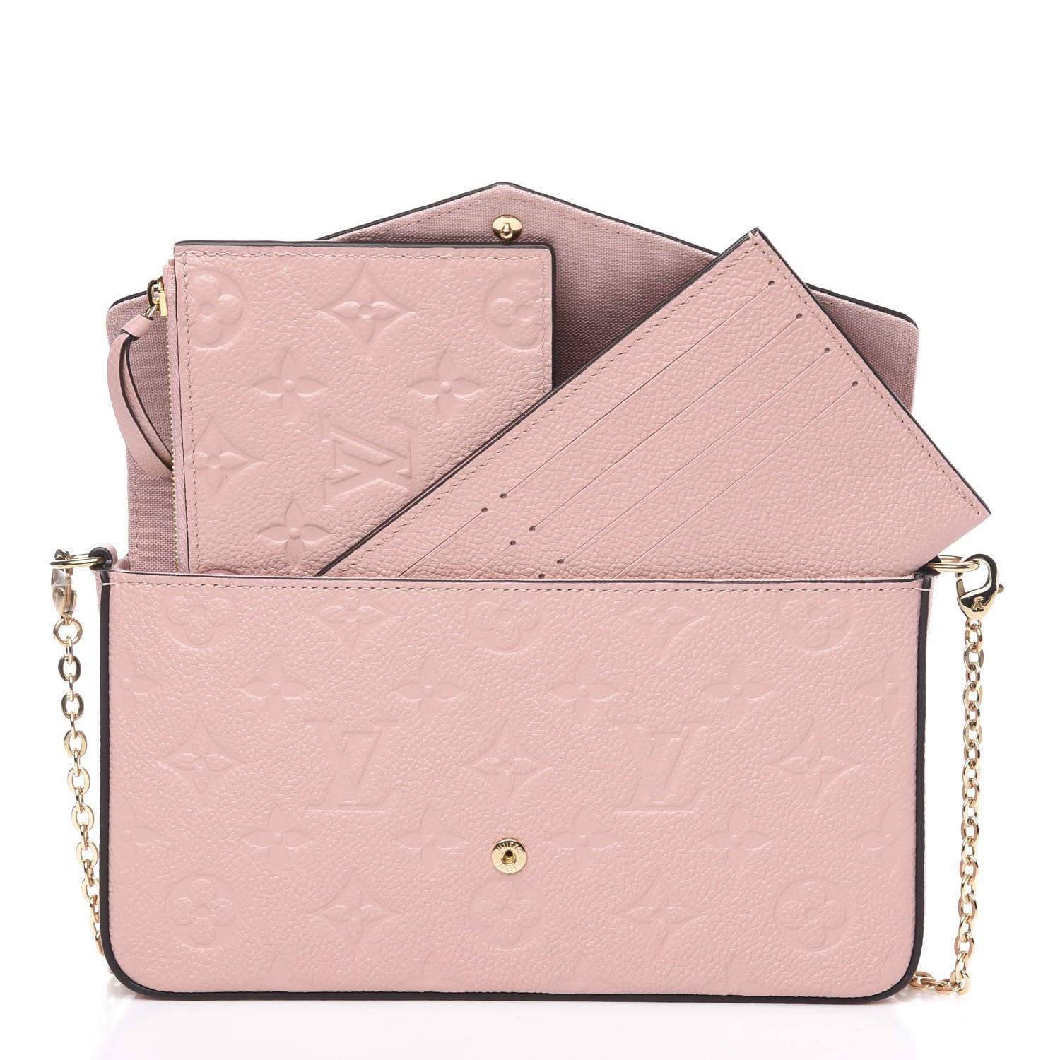 Louis Vuitton Empreinte Pochette Felicie Chain Wallet Rose Poudre 8 of 11