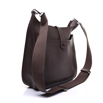 Hermes Taurillon Clemence Evelyne III GM Chocolate 3 of 11