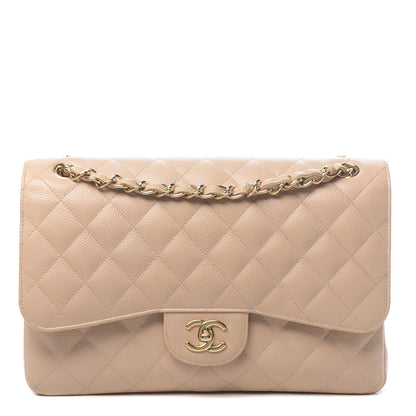 Chanel Caviar Quilted Jumbo Double Flap Beige Clair 1 of 21