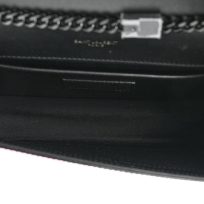Saint Laurent Grain De Poudre Zebra Print Small Monogram Kate Satchel Fuxia Black 5 of 13