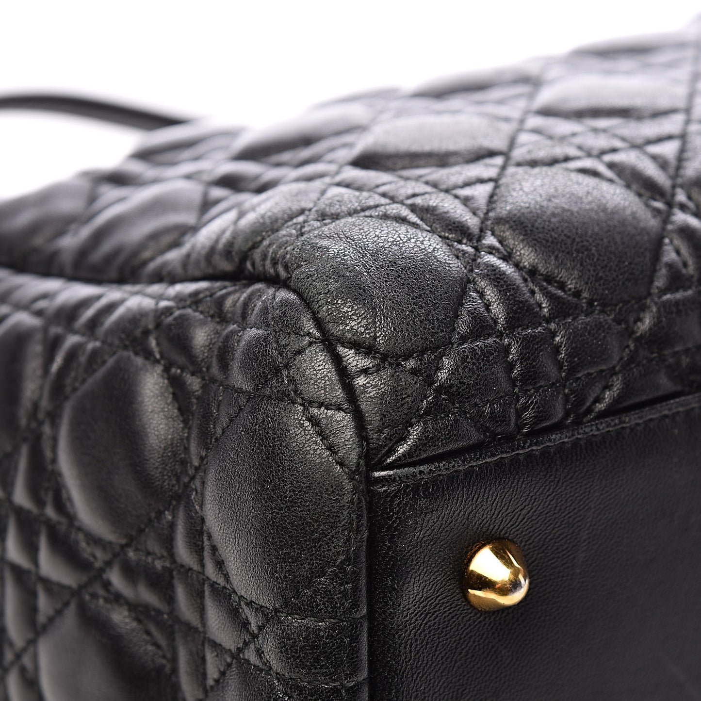Lambskin Cannage Large Dior Soft Shopping Tote Black