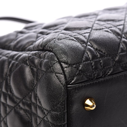 Christian Dior Lambskin Cannage Large Dior Soft Shopping Tote Black 10 of 15